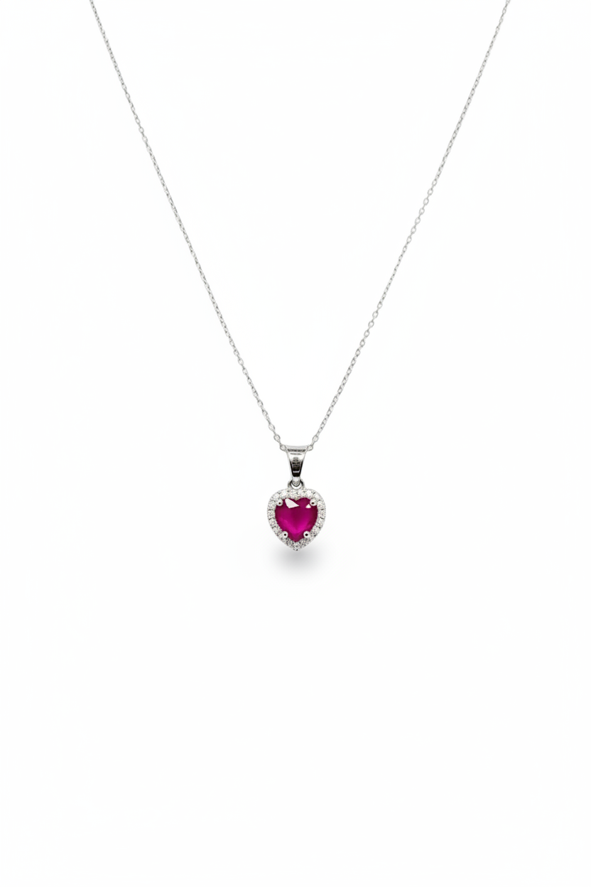 Collar Corazón Glaciar Rosa
